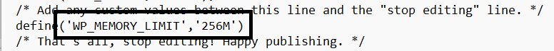 limite de memoria php error 50